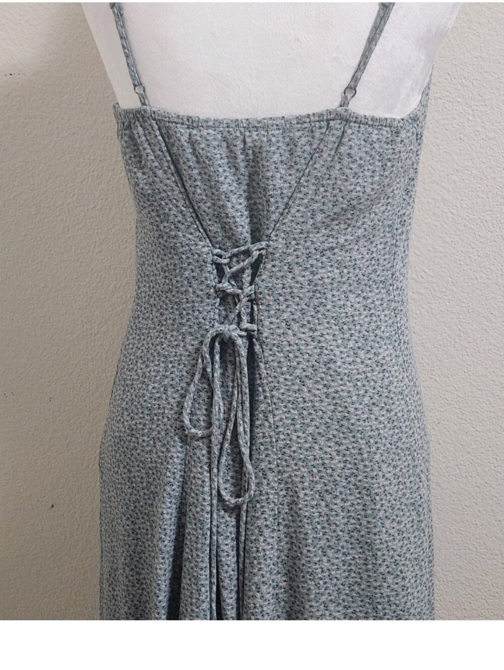 Lucky Brand Ditsy Floral Maxi Slip Dress M Sage Green Floral Boho Cottagecore - Picture 7 of 16